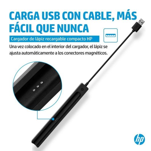 Cargador de Lápiz Recargable HP Slim USB Negro 0.15 m