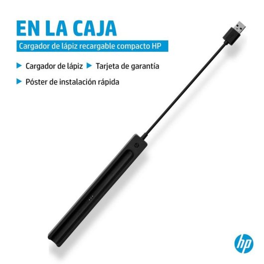 Cargador de Lápiz Recargable HP Slim USB Negro 0.15 m