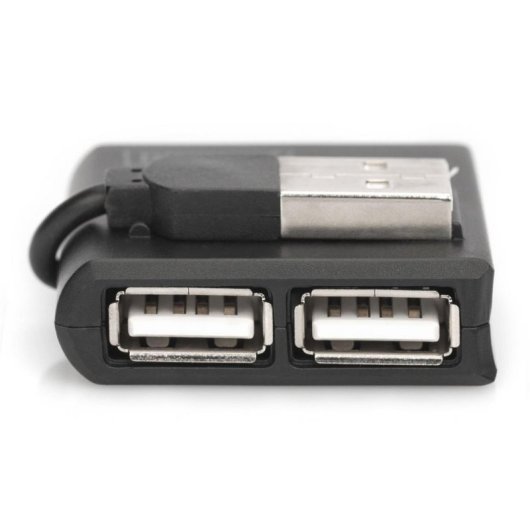 Hub Digitus 4 puertos USB 2.0 480 Mbps compacto y portátil negro