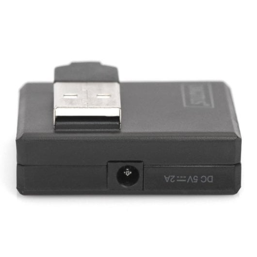 Hub Digitus 4 puertos USB 2.0 480 Mbps compacto y portátil negro
