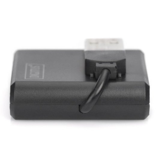 Hub Digitus 4 puertos USB 2.0 480 Mbps compacto y portátil negro