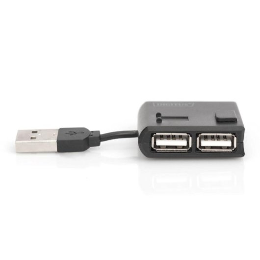 Hub Digitus 4 puertos USB 2.0 480 Mbps compacto y portátil negro