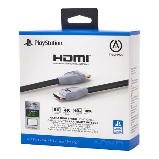Cabo HDMI PowerA 3 m HDMI 2.1 ARC HDR Preto/Cinza
