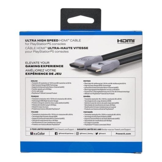 Cavo HDMI PowerA 3 m HDMI 2.1 ARC HDR Nero/Grigio