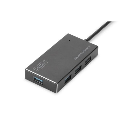 Hub Digitus 4 Ports 5 Gbps USB 3.2 Gen 1 Aluminium Schwarz Kabel 1,2 m