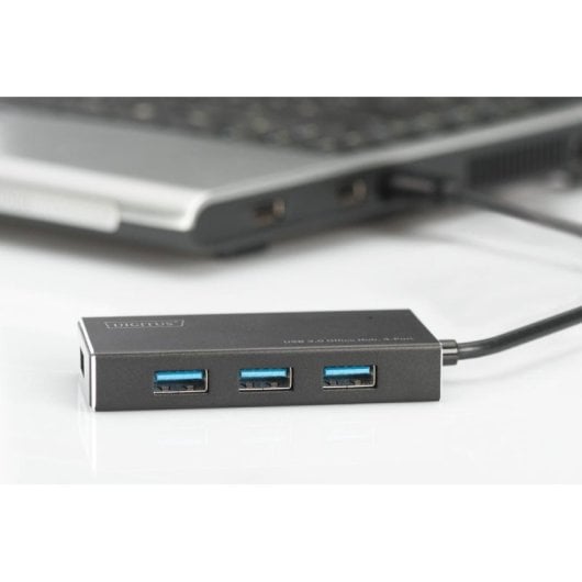 Hub Digitus 4 Ports 5 Gbps USB 3.2 Gen 1 Aluminium Schwarz Kabel 1,2 m