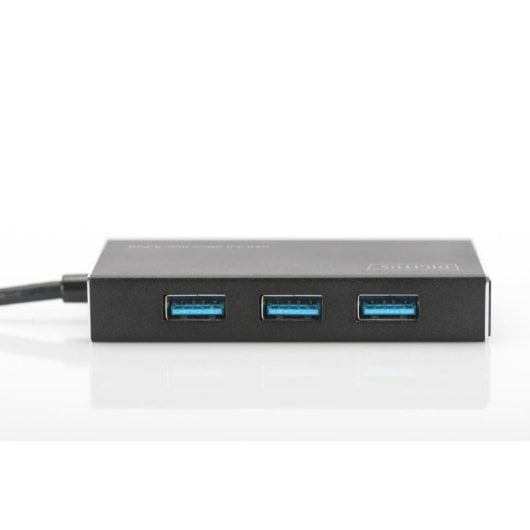 Hub Digitus 4 Ports 5 Gbps USB 3.2 Gen 1 Aluminium Schwarz Kabel 1,2 m