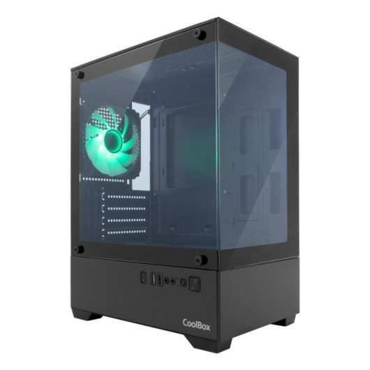 Carcasa CoolBox GM200 Vision Lite Negra USB-C 3.2 Gen1 Sin Fuente 1 Vent. ARGB