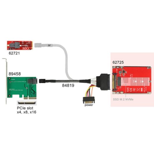 Scheda di Interfaccia Delock 62725 PCIe a M.2 16,5 W