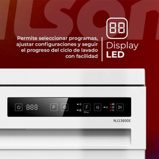 Lavavajillas Nilson NJ13600E 14 Servicios E Blanco con Display y Secado Residual