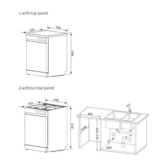 Lavavajillas Nilson NJ13600E 14 Servicios E Blanco con Display y Secado Residual