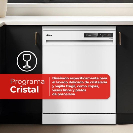 Lavavajillas Nilson NJ13600E 14 Servicios E Blanco con Display y Secado Residual