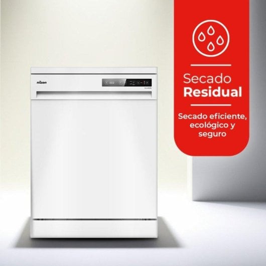 Lavavajillas Nilson NJ13600E 14 Servicios E Blanco con Display y Secado Residual