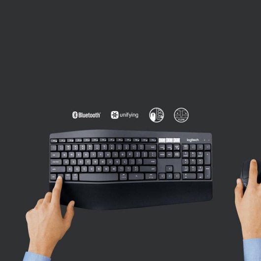 Tastatur Logitech MK850 Performance kabellos QWERTZ mit Maus und Handgelenkauflage