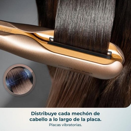 Plancha de Pelo Profesional Cecotec AirLisse 6in1 iTwerk 230ºC 4 Ajustes Iónica Infrarrojos Champagne