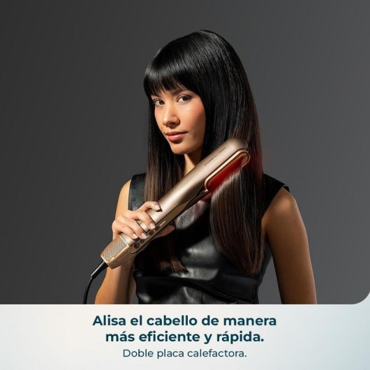 Plancha de Pelo Profesional Cecotec AirLisse 6in1 iTwerk 230ºC 4 Ajustes Iónica Infrarrojos Champagne