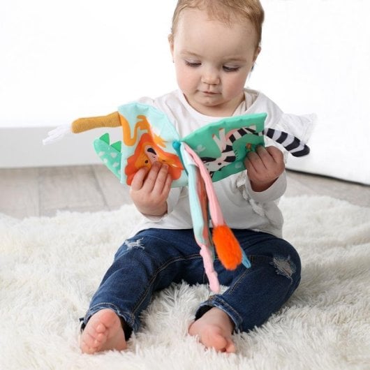 Libro sensorial SES Creative Tiny Talents con colas de animales multicolor