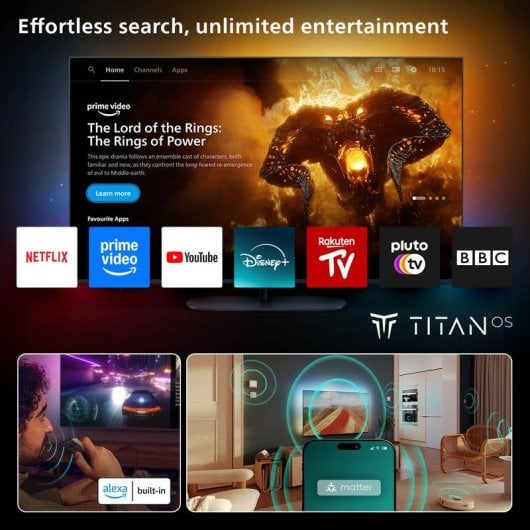 TV Philips QLED 75PUS8500 75" 4K UltraHD 60Hz Smart TV Titan OS HDR10+ Ambilight