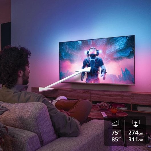 TV Philips QLED 75PUS8500 75" 4K UltraHD 60Hz Smart TV Titan OS HDR10+ Ambilight