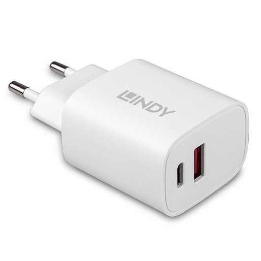 Lindy 73413 20W USB-C und USB 2.0 Schnellladung 12V 3A Ladegerät