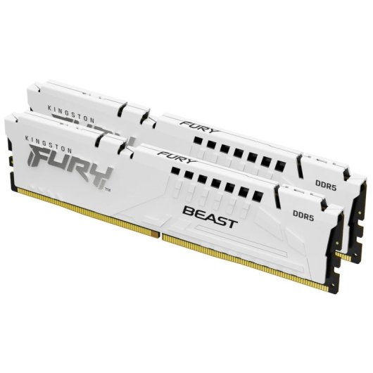 Mémoire RAM Kingston FURY Beast 64Go 2x32Go DDR5 6000MHz CL30 AMD EXPO Blanc