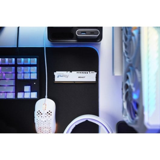 Mémoire RAM Kingston FURY Beast 64Go 2x32Go DDR5 6000MHz CL30 AMD EXPO Blanc