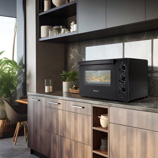 Fornetto Elettrico Hisense HOM30M 30L 1600W Ventilato Grill Doppio Vetro Nero