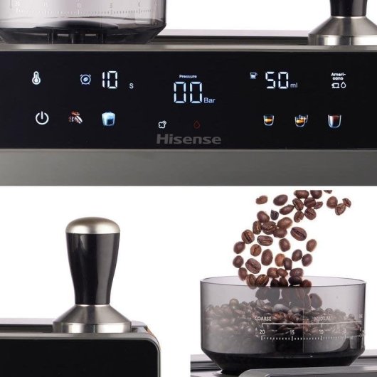Cafetière expresso Hisense HSACM20LP 2,8 L 20 Bars avec moulin et PID