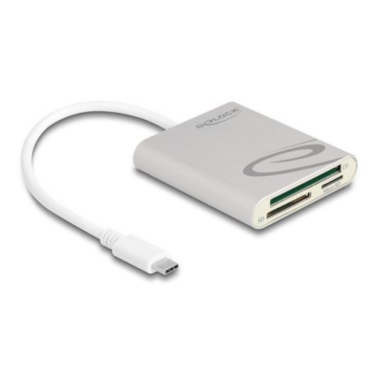 Lecteur de cartes Delock USB Type-C pour CF, SD, Micro SD