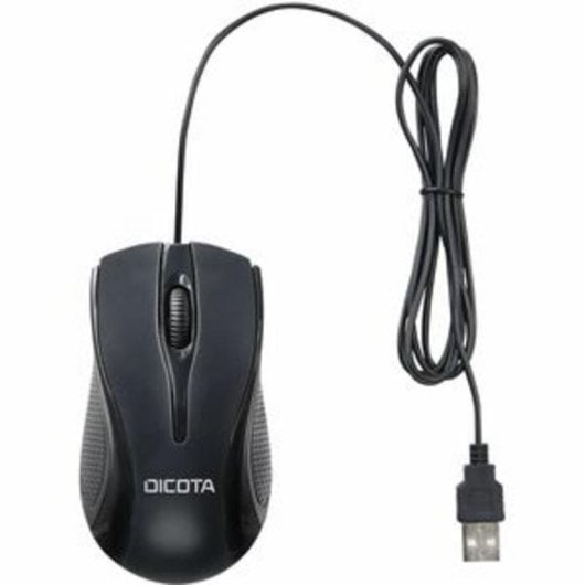Ratón Dicota D32011 USB tipo A 1200 DPI Ambidiestro Negro con Cable