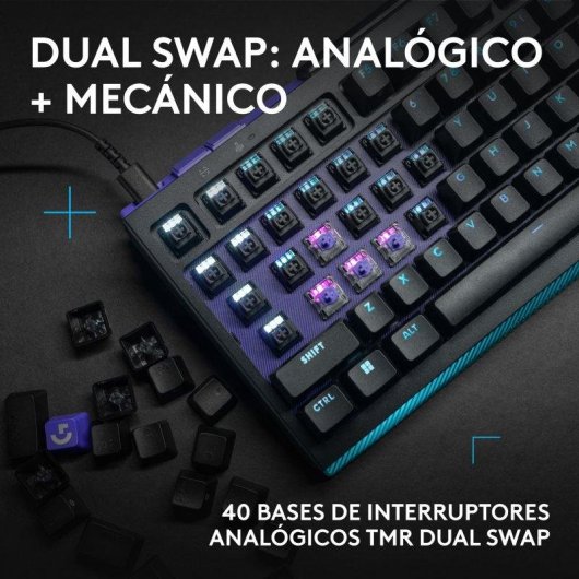 Teclado Logitech G512 X 98 DUAL SWAP magnético compacto RGB LIGHTSYNC