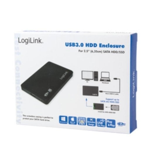 Caja PC LogiLink UA0256 2.5" SATA USB 3.2 Gen1 Aluminio Negro LED Plug & Play