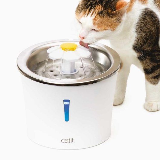 Bebedero automático Catit 43725 para gatos 3 L plástico acero inoxidable blanco