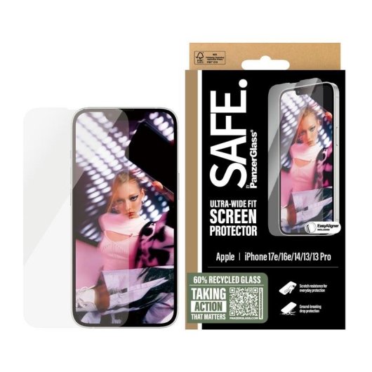 PanzerGlass SAFE Ultra-Wide Fit EasyAligner Displayschutz iPhone 13/14/16e/17e