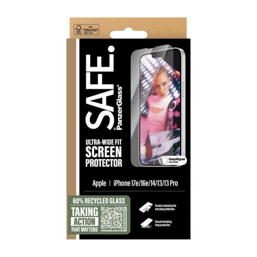 PanzerGlass SAFE Ultra-Wide Fit EasyAligner Displayschutz iPhone 13/14/16e/17e