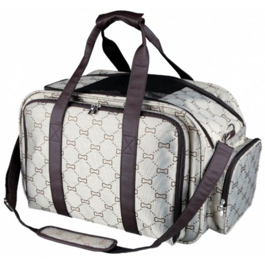 Transportín Trixie 28903 pour chiens jusqu'à 8 kg, chargement supérieur et frontal, beige/marron
