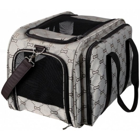 Transportín Trixie 28903 pour chiens jusqu'à 8 kg, chargement supérieur et frontal, beige/marron