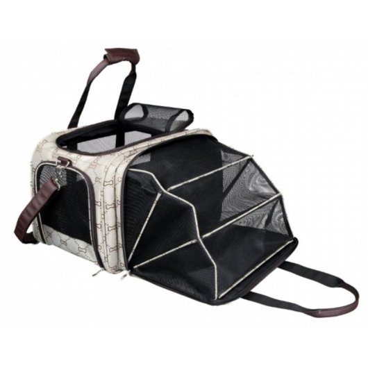 Transportín Trixie 28903 pour chiens jusqu'à 8 kg, chargement supérieur et frontal, beige/marron