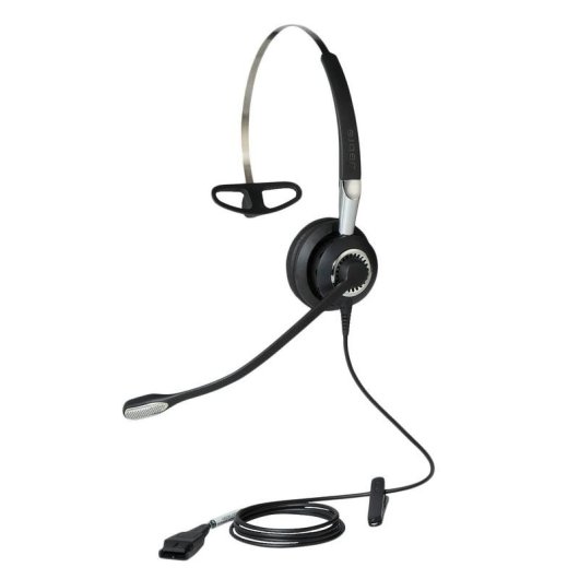 Auriculares Jabra Biz 2400 II con cable QD, cancelación de ruido, uso oficina, negro y plata