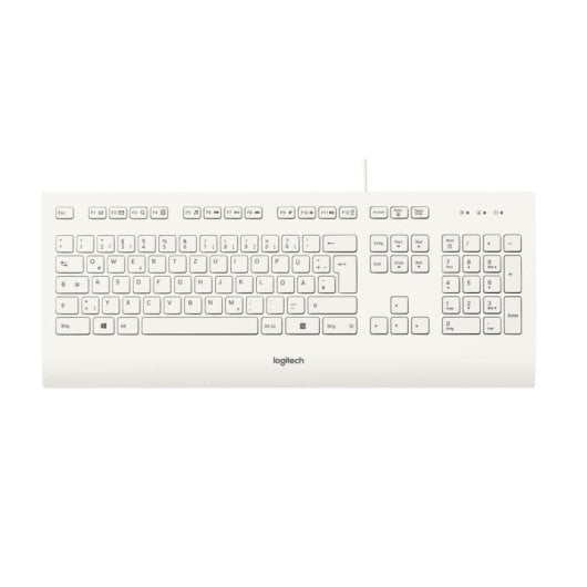 Tastatur Logitech K280E Pro kabelgebunden USB QWERTZ komplett weiß flüssigkeitsresistent