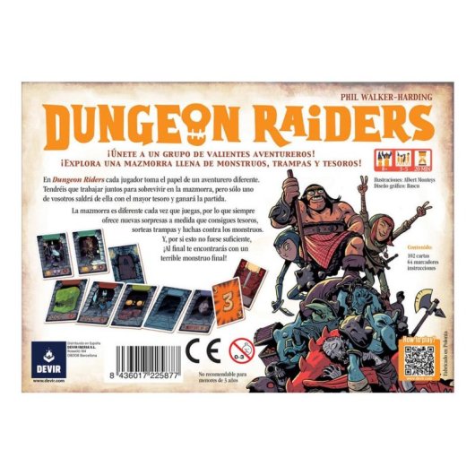 Kartenspiel Devir Dungeon Raiders semi-kooperativ 3-5 Spieler 8 Jahre+
