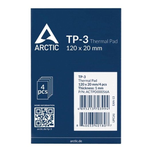 Parche thermique Arctic 120 x 20 x 1 mm (pack de 4)