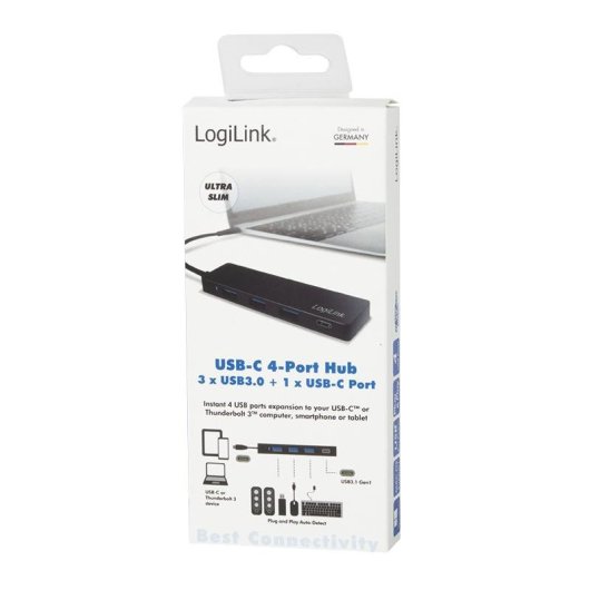 Hub LogiLink 4 Ports 5000 Mbit/s USB 3.2 Gen 1 UA0311 Schwarz Android