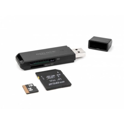 Leitor de cartões Delock SuperSpeed USB 5 Gbps para SD e Micro SD
