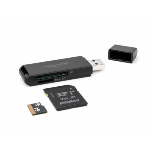 Leitor de cartões Delock SuperSpeed USB 5 Gbps para SD e Micro SD