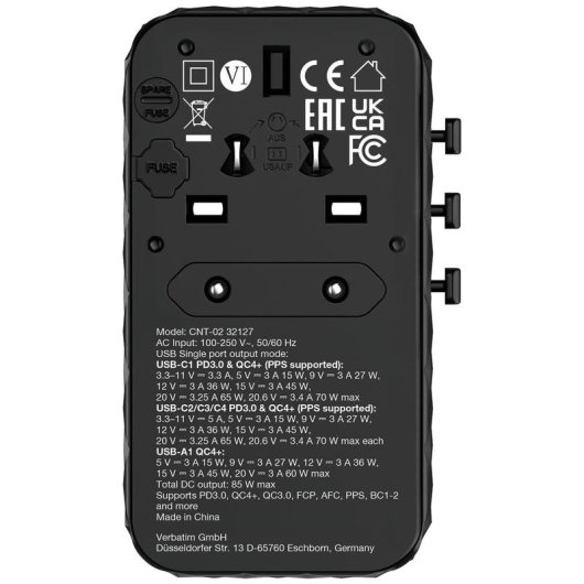 Cargador Verbatim CNT-02 4 ports USB et charge rapide Power Delivery