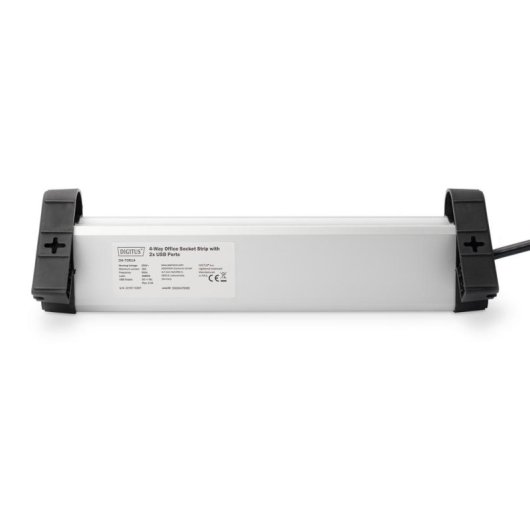 Steckdosenleiste Digitus 4 Steckplätze 2 USB mit Schalter und Schutz Aluminium