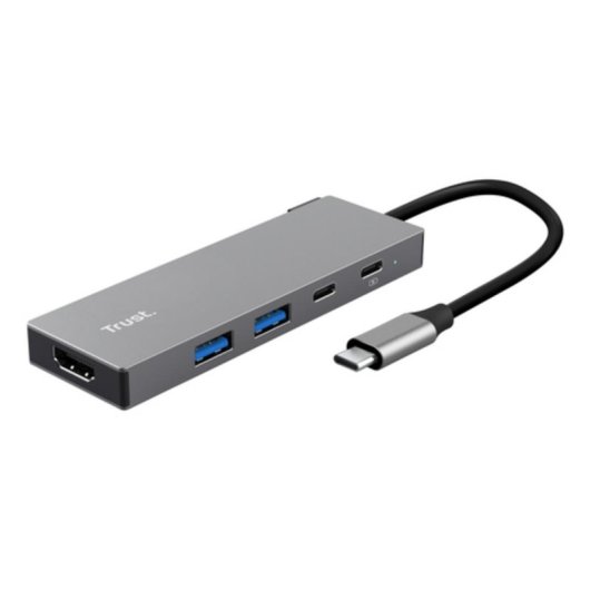 Hub Trust 5 porte USB 3.2 Gen 1 USB-C HDMI Dalyx grigio supporto avanzato