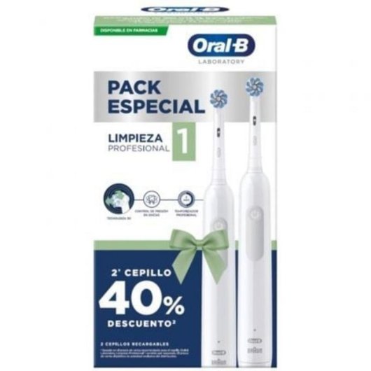 Cepillo de Dientes Oscilante Rotativo Oral-B Profesional 1 2 Cabezales Temporizador Batería Larga Duración