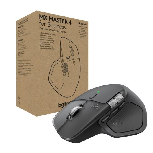 Rato Logitech MX Master 4 for Business RF Bluetooth 8000 DPI Grafite 8 Botões